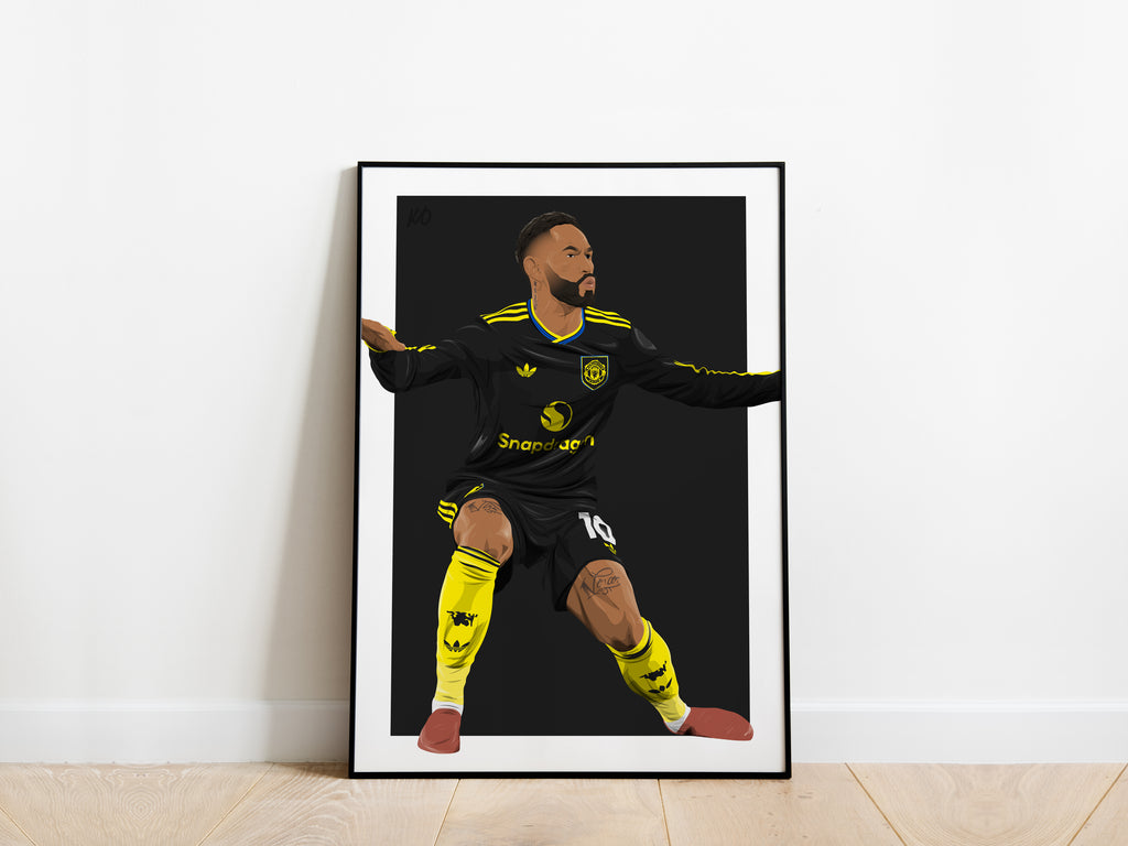 Matheus Cunha Surfing Celebration Manchester United Poster - KDDesigns6