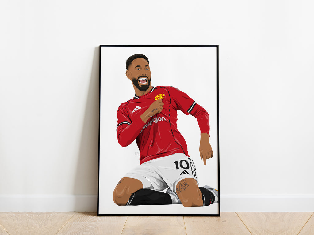 Matheus Cunha Celebration Manchester United Poster - KDDesigns6