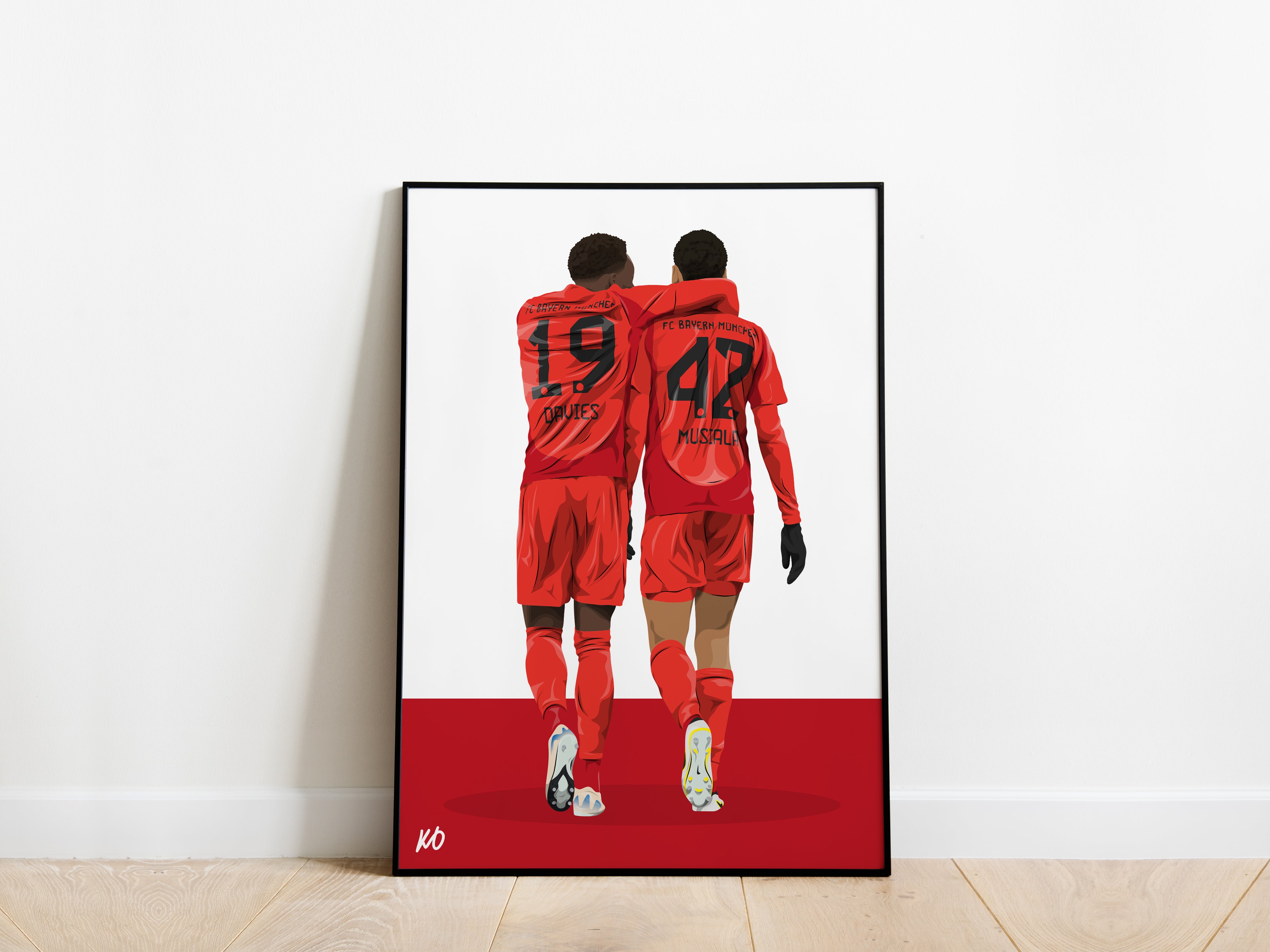 Jamal Musiala, Alphonso Davies Bayern Munich Poster - KDDesigns6