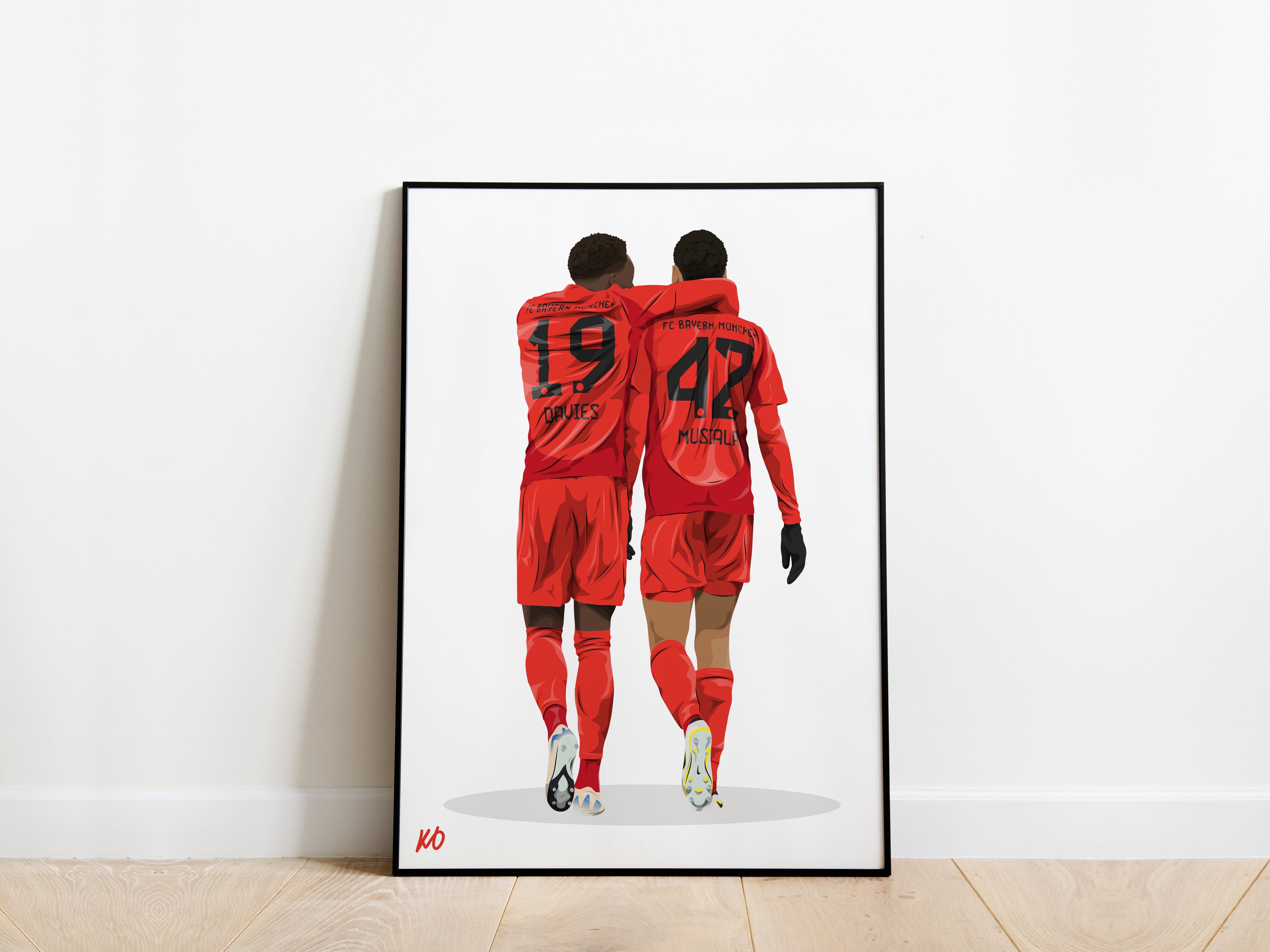 Jamal Musiala, Alphonso Davies Bayern Munich Poster - KDDesigns6