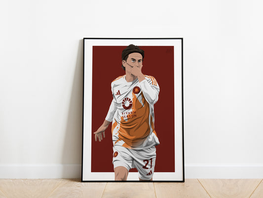 Paulo Dybala 24/25 AS Roma Poster