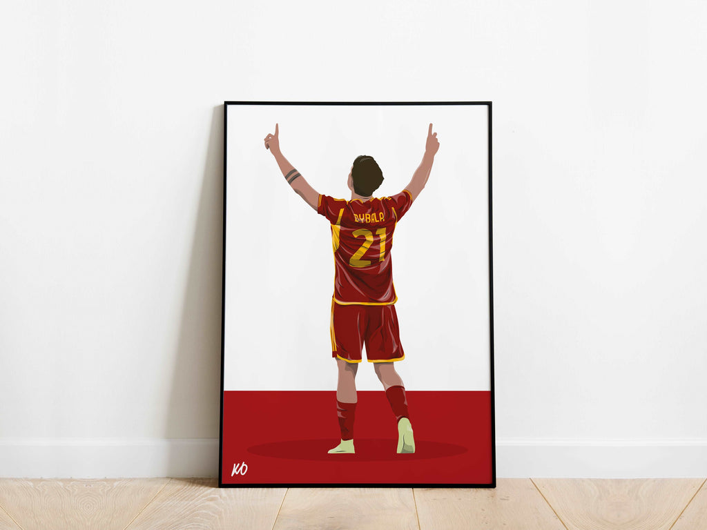 Paulo Dybala Celebration AS Roma Poster - KDDesigns6