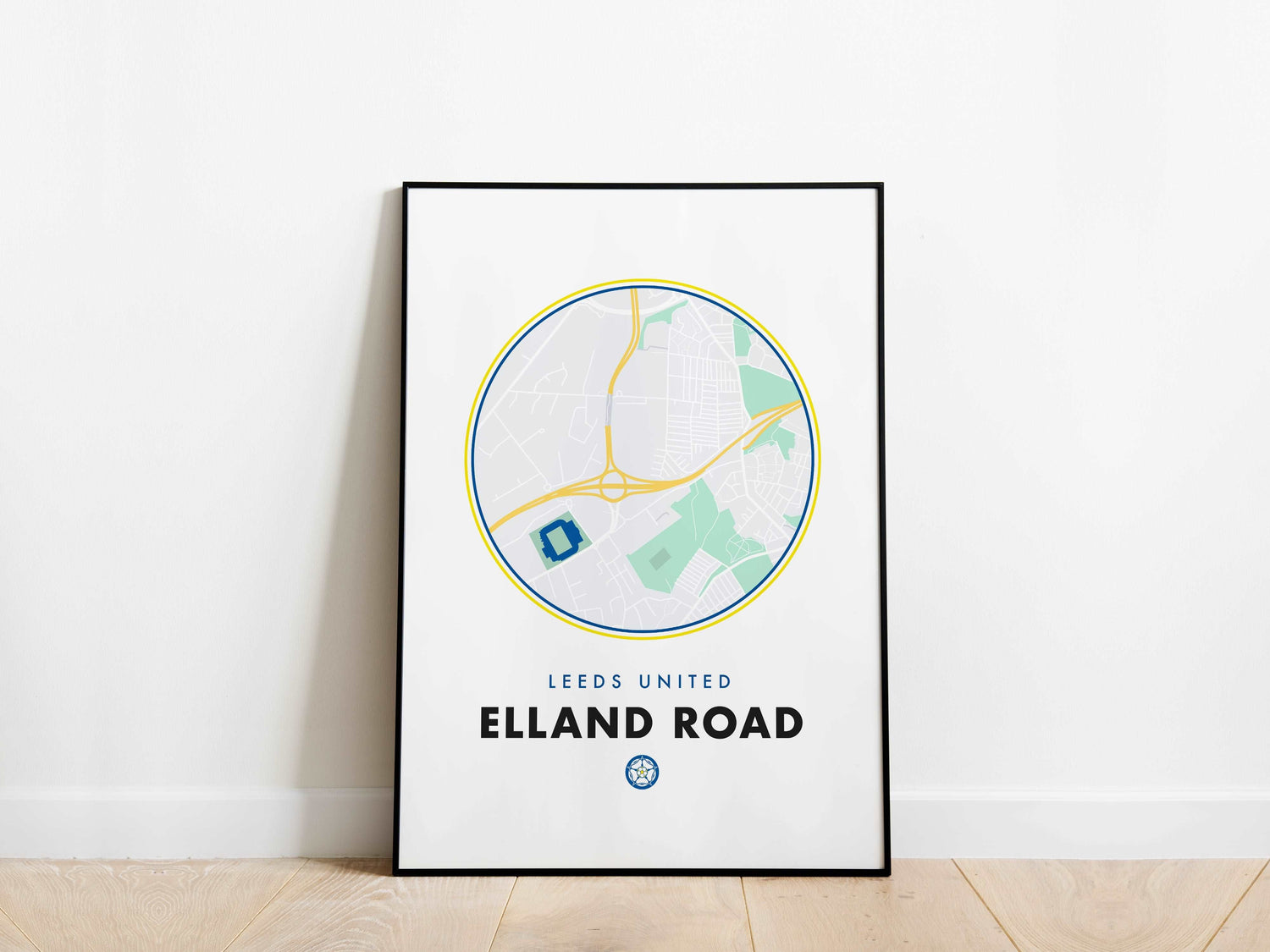 Elland Road Leeds United Stadium Map Poster - KDDesigns6