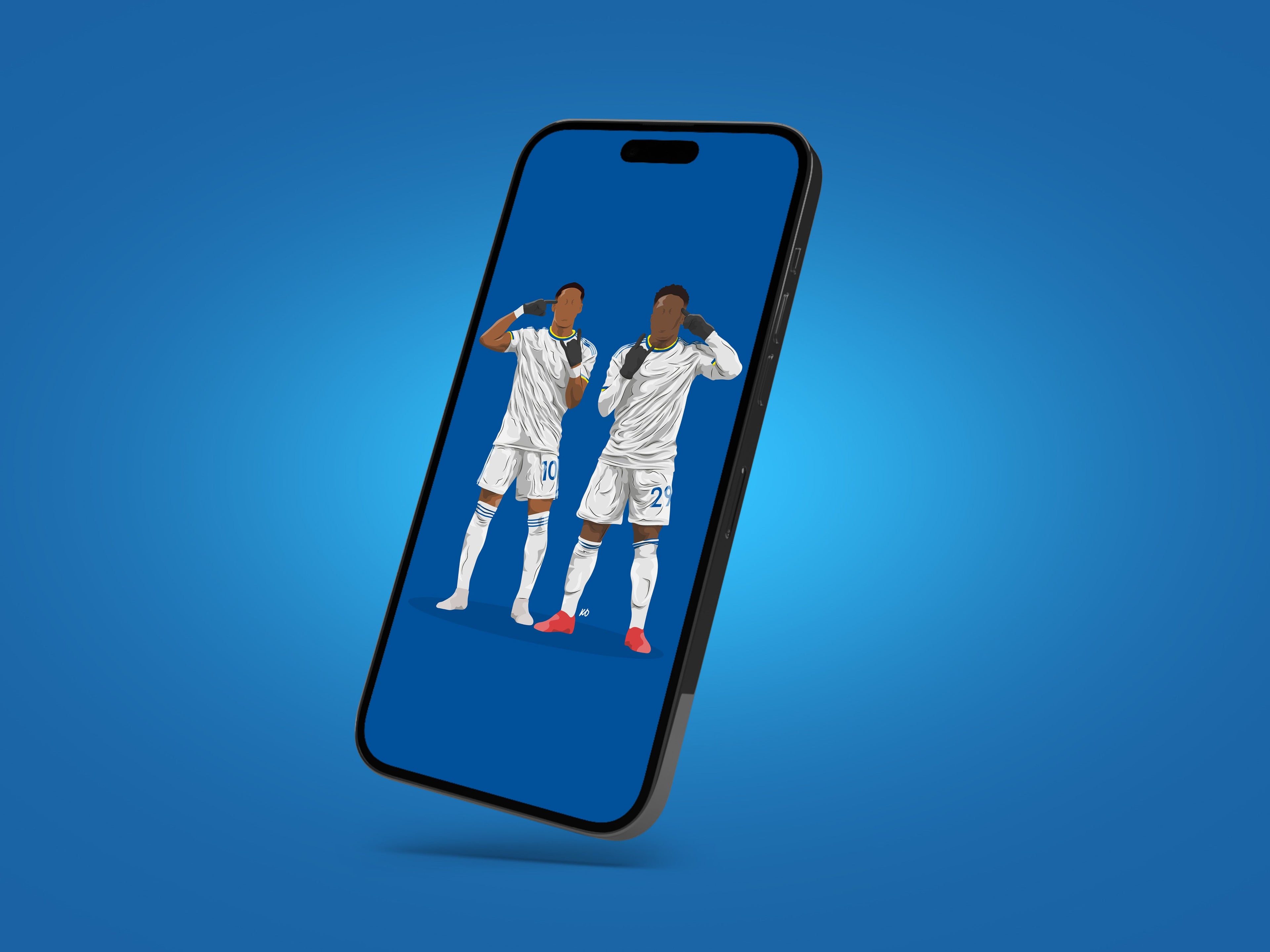 Wilfried Gnonto & Crysencio Summerville Leeds United Wallpaper - KDDesigns6