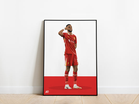 Cody Gakpo Celebration Liverpool Poster