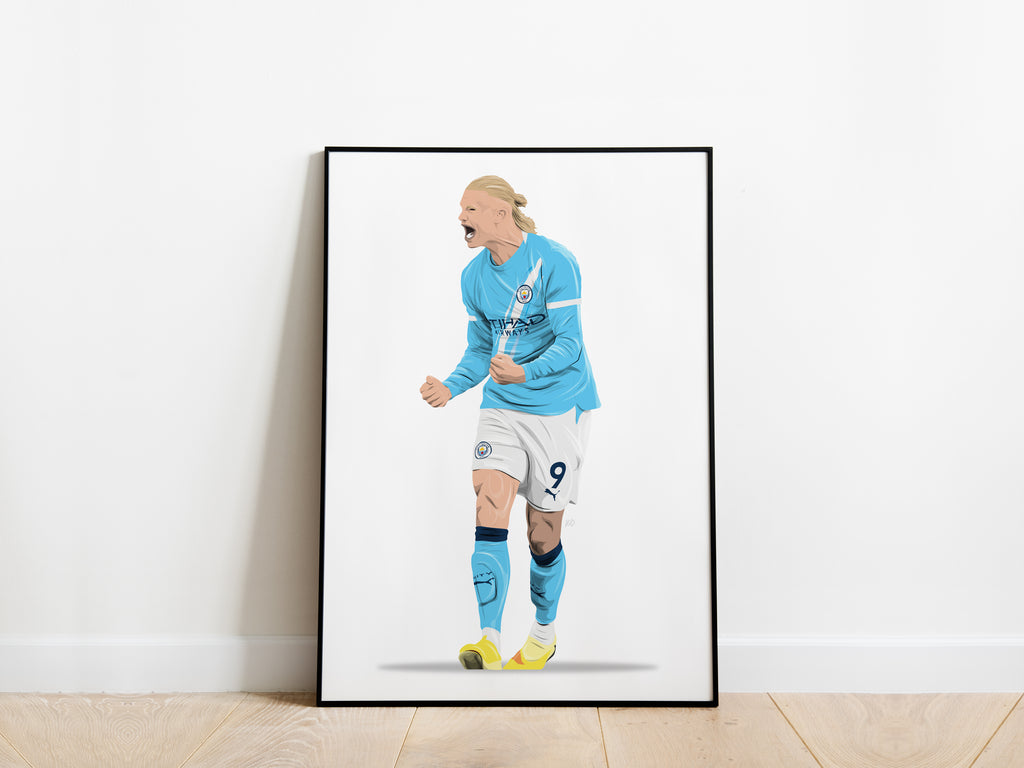 Erling Haaland 25/26 Man City Poster - KDDesigns6