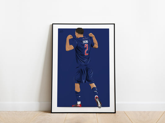 Achraf Hakimi Celebration PSG Poster