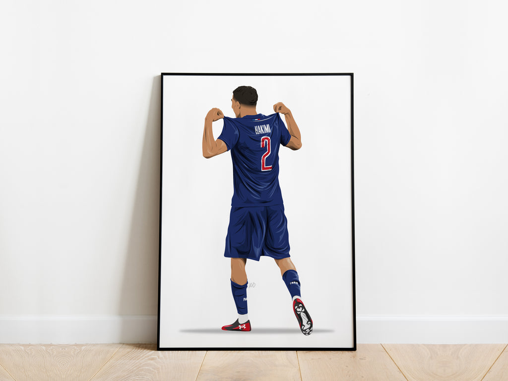 Achraf Hakimi Celebration PSG Poster - KDDesigns6