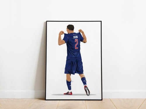 Achraf Hakimi Celebration PSG Poster - KDDesigns6