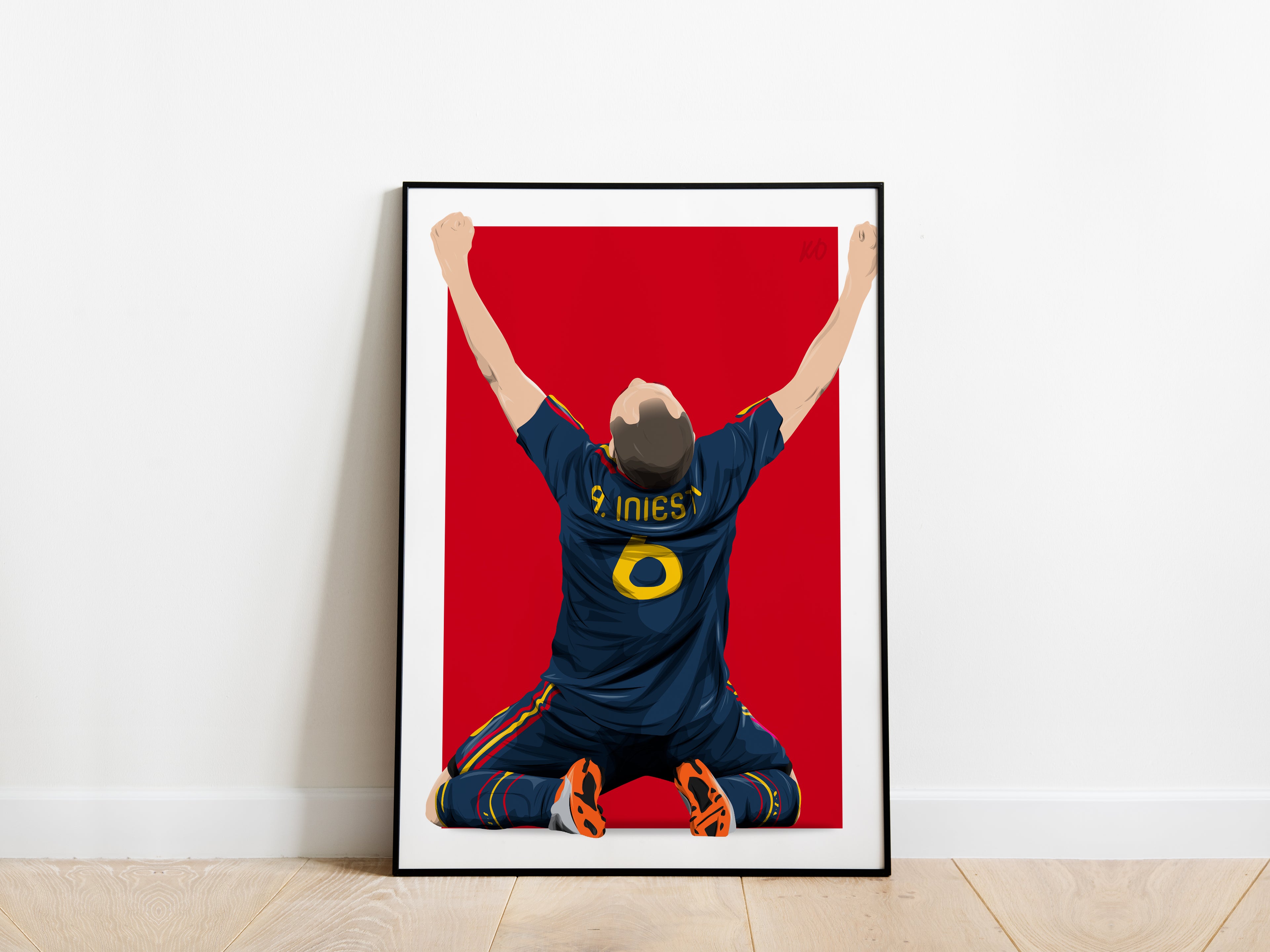 Andrés Iniesta 2010 World Cup Final Celebration Spain Poster - KDDesigns6