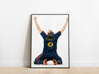 Andrés Iniesta 2010 World Cup Final Celebration Spain Poster - KDDesigns6