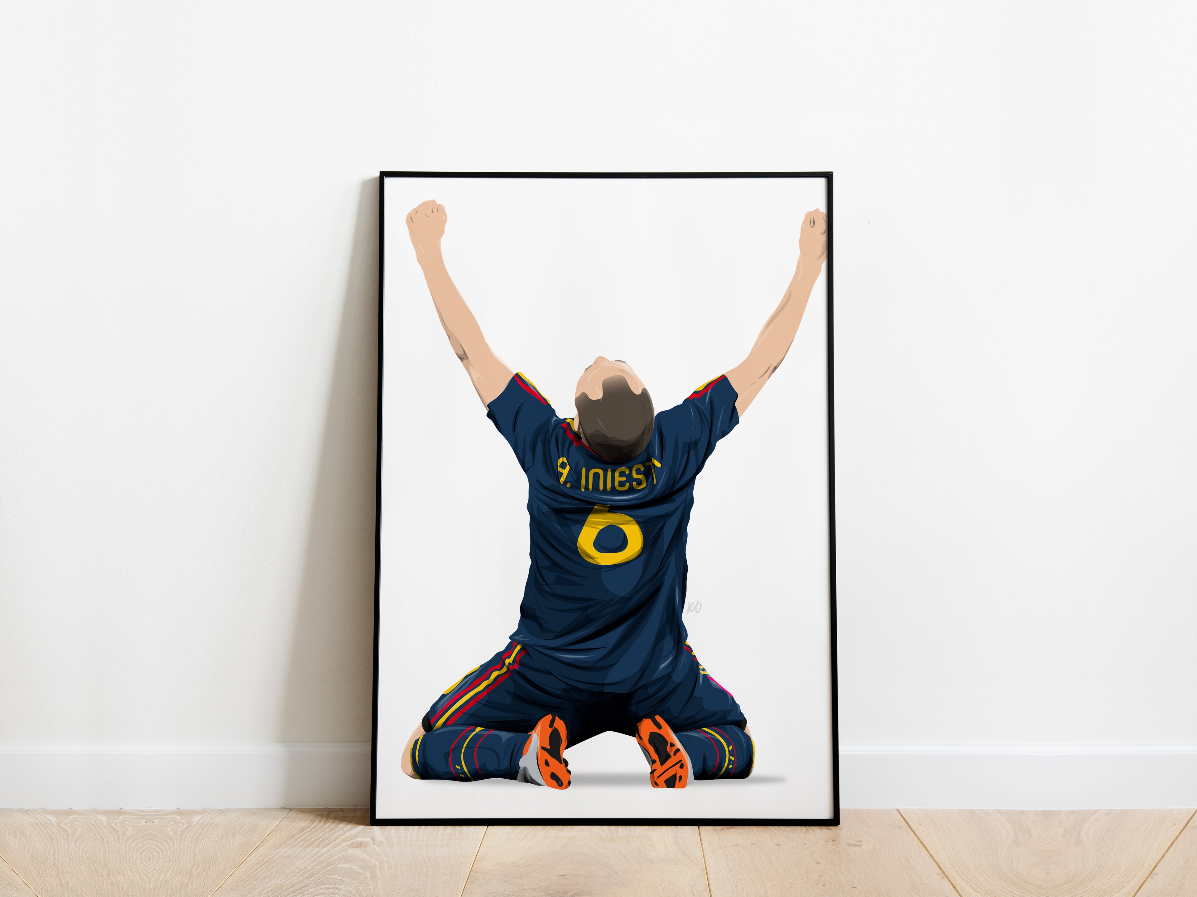 Andrés Iniesta 2010 World Cup Final Celebration Spain Poster - KDDesigns6
