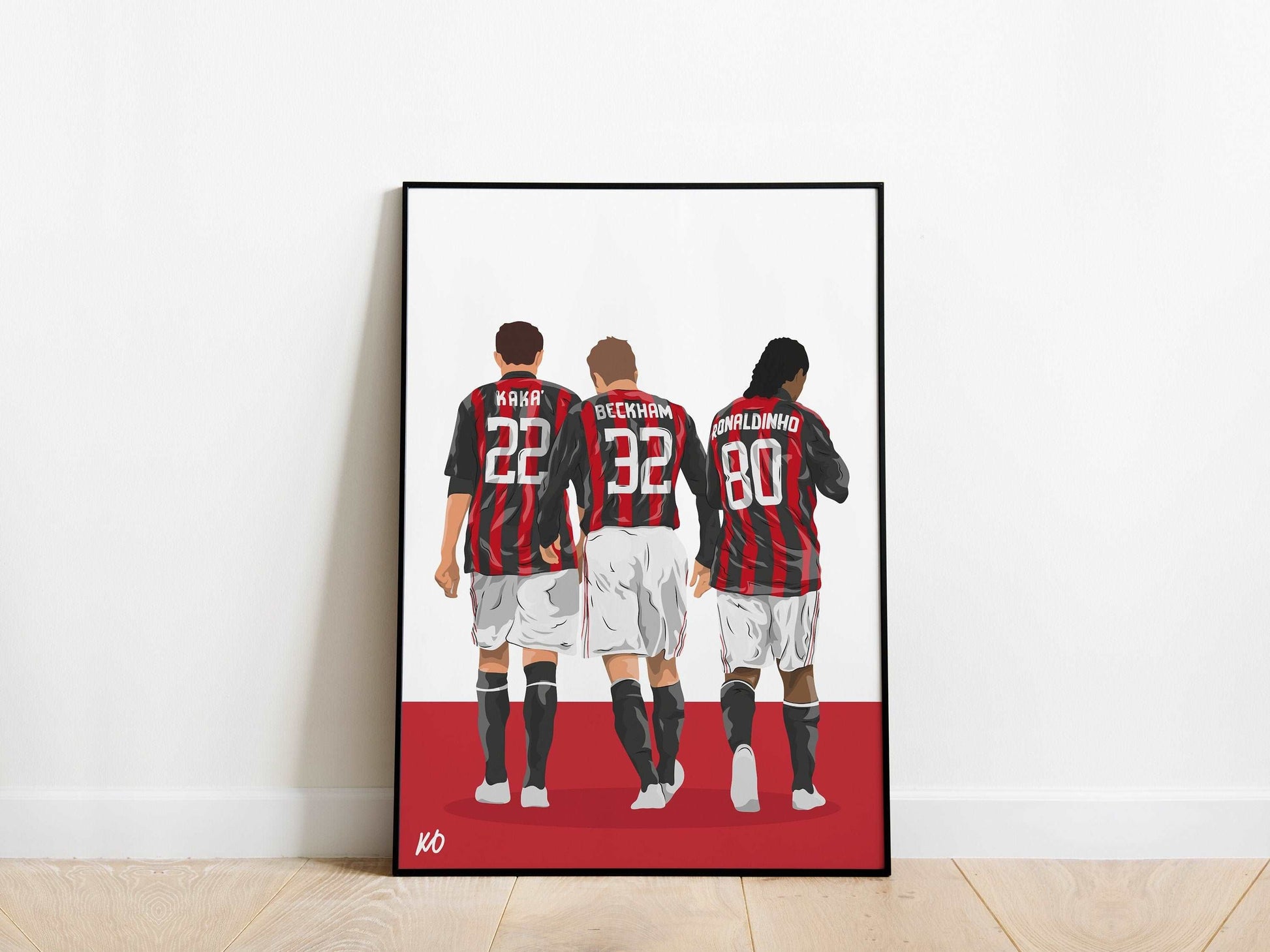 Kaka, Beckham, Ronaldinho AC Milan Poster - KDDesigns6