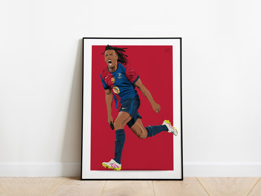Jules Kounde Copa Del Rey Celebration Barcelona Poster