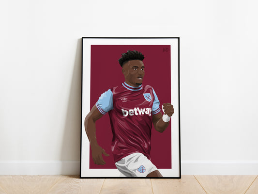 Mohammed Kudus Portrait West Ham United Poster - KDDesigns6