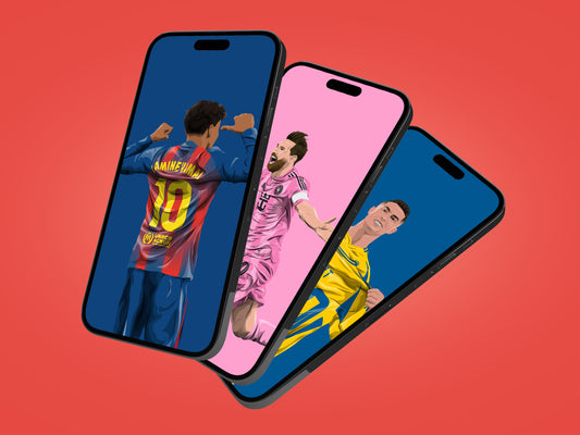 LIMITED EDITION - Lamine Yamal, Lionel Messi & Cristiano Ronaldo Wallpaper Bundle