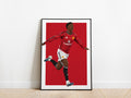 Kobbie Mainoo Celebration Portrait Manchester United Poster