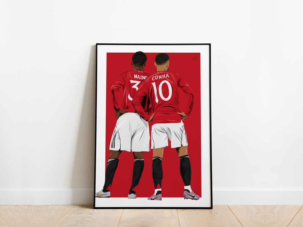 Kobbie Mainoo, Matheus Cunha Manchester United Poster