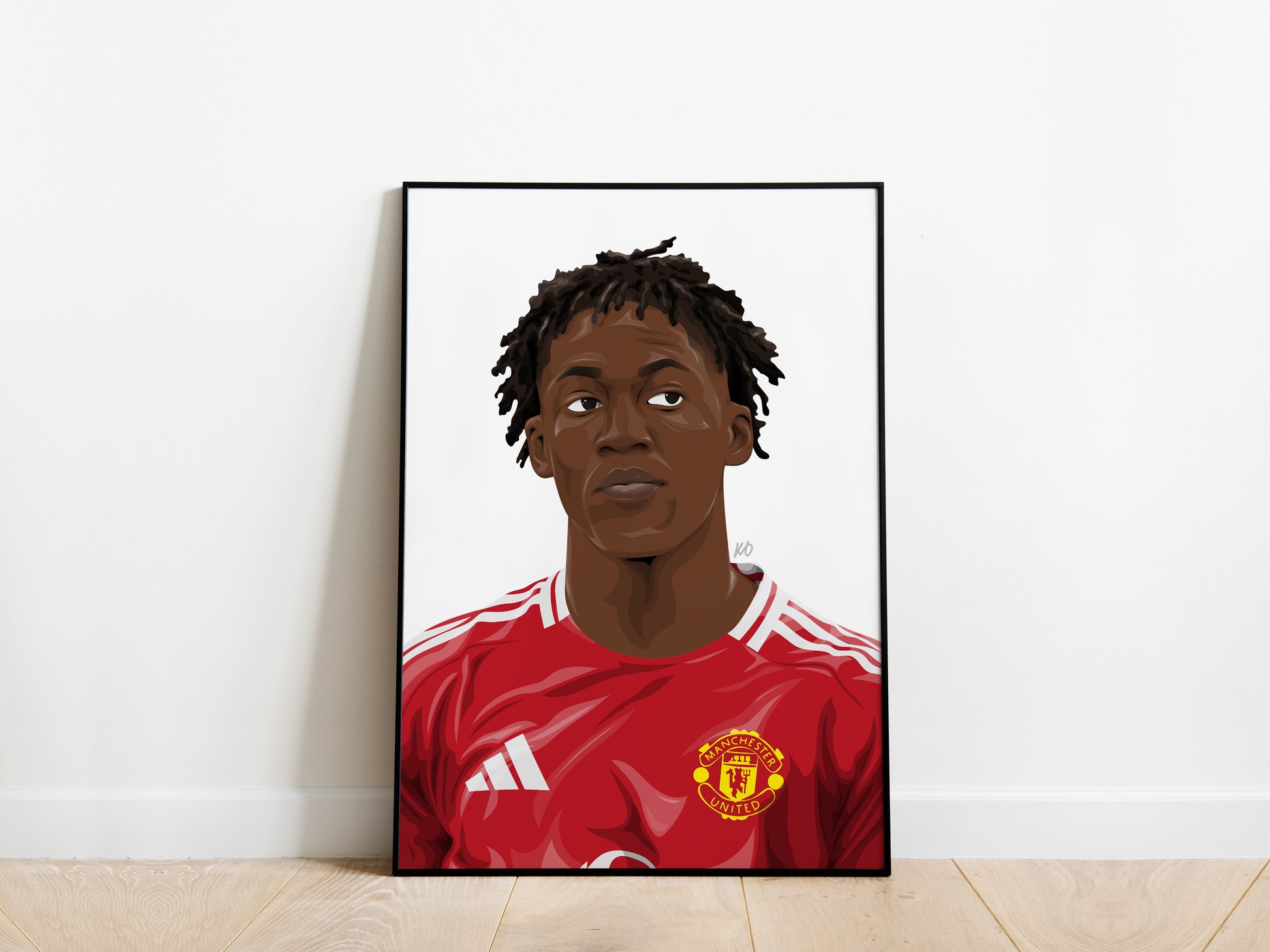 Kobbie Mainoo Portrait Manchester United Poster - KDDesigns6