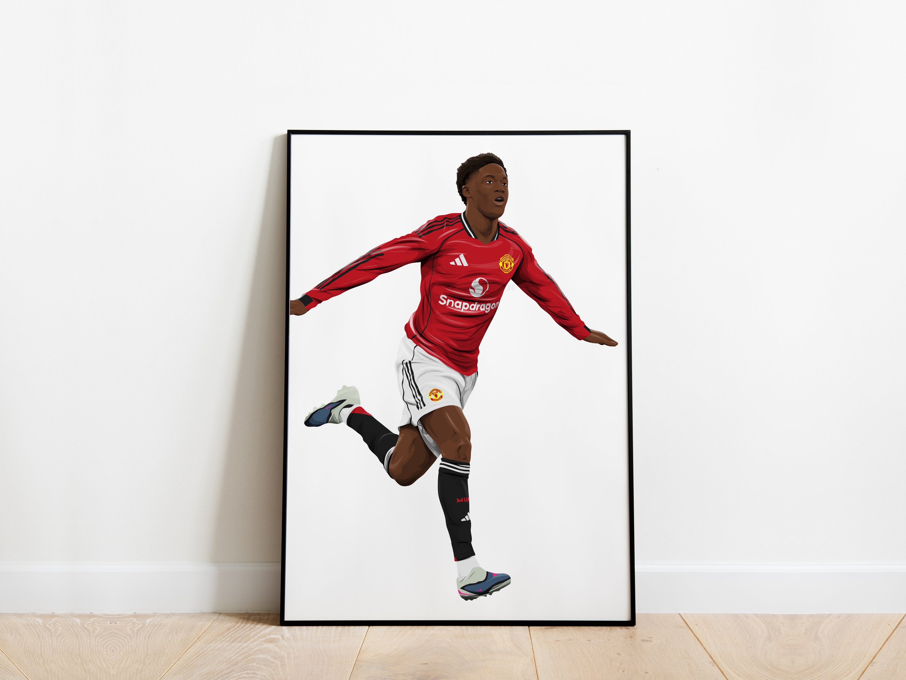 Kobbie Mainoo Celebration Portrait Manchester United Poster