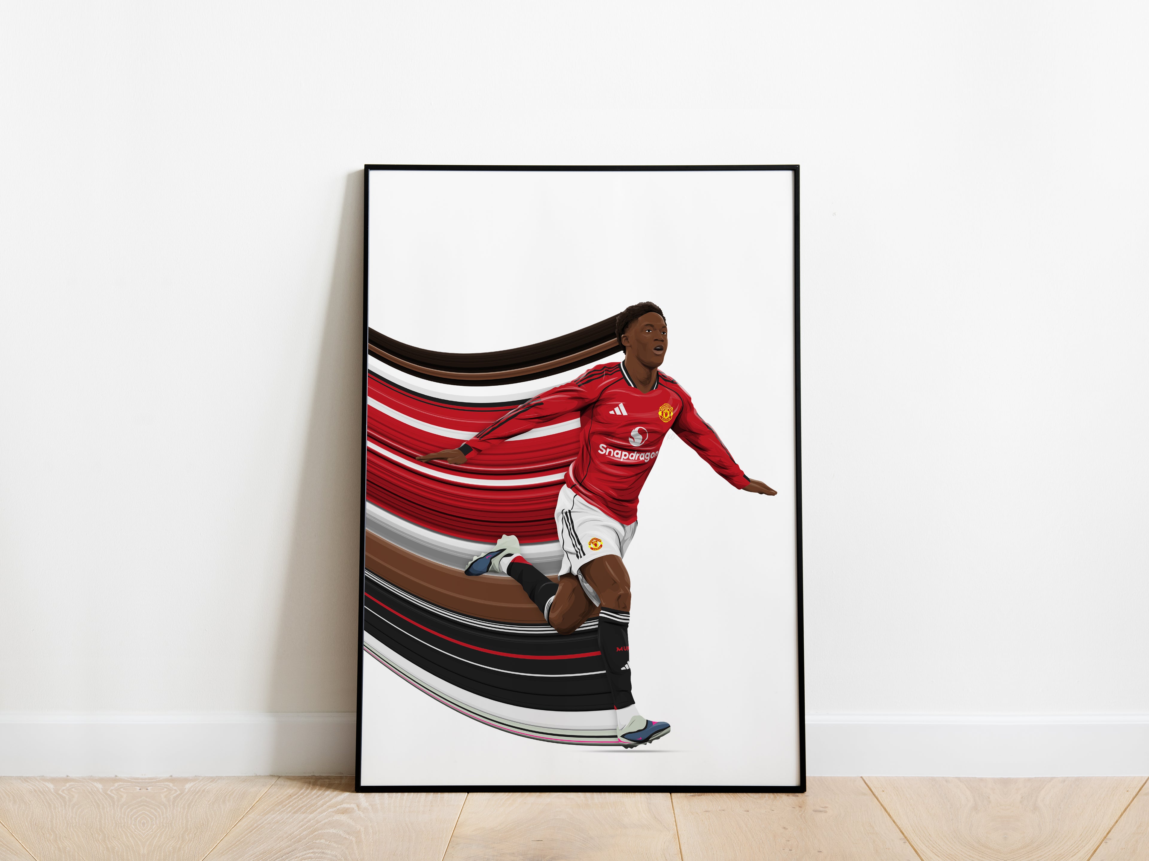 Kobbie Mainoo Pixel Stretch Manchester United Poster