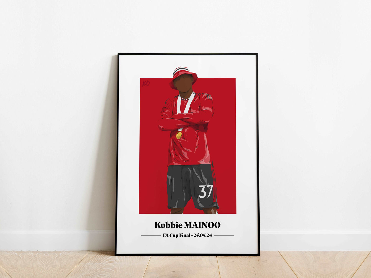 Kobbie Mainoo FA Cup Final Manchester United Poster - KDDesigns6