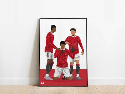 Marcus Rashford, Anthony Martial, Jadon Sancho Manchester United Poster - KDDesigns6