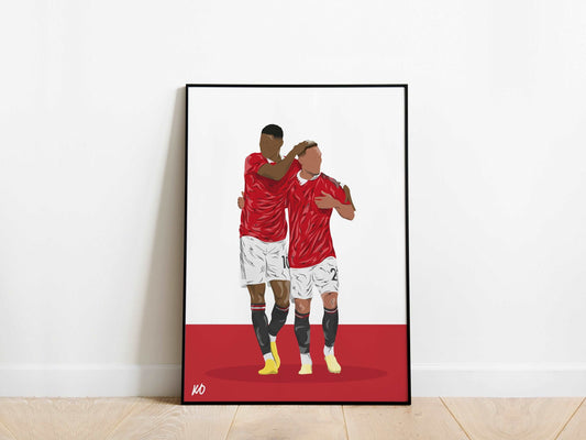 Marcus Rashford, Antony Manchester United Poster - KDDesigns6