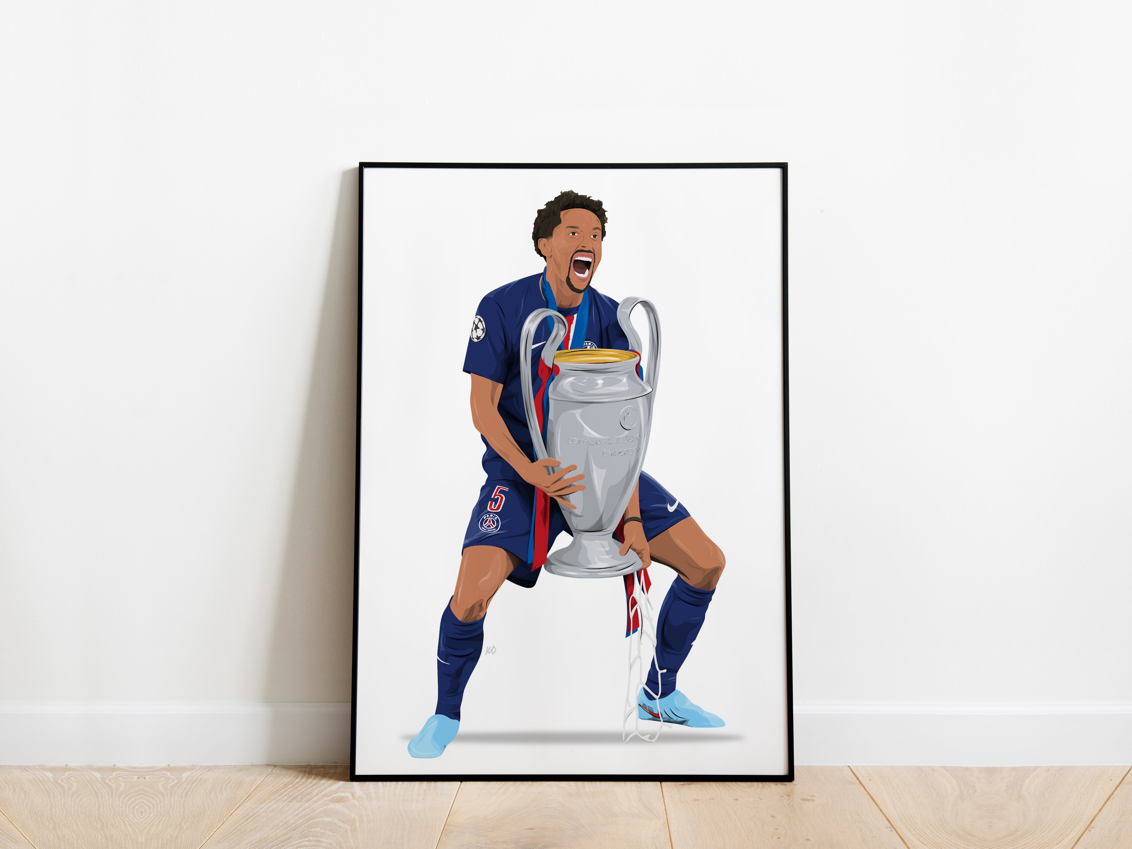 Marquinhos Champions League Trophy PSG Poster - KDDesigns6