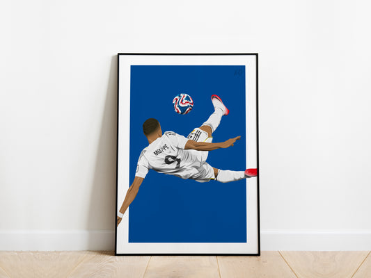 Kylian Mbappe Overhead Kick Real Madrid Poster