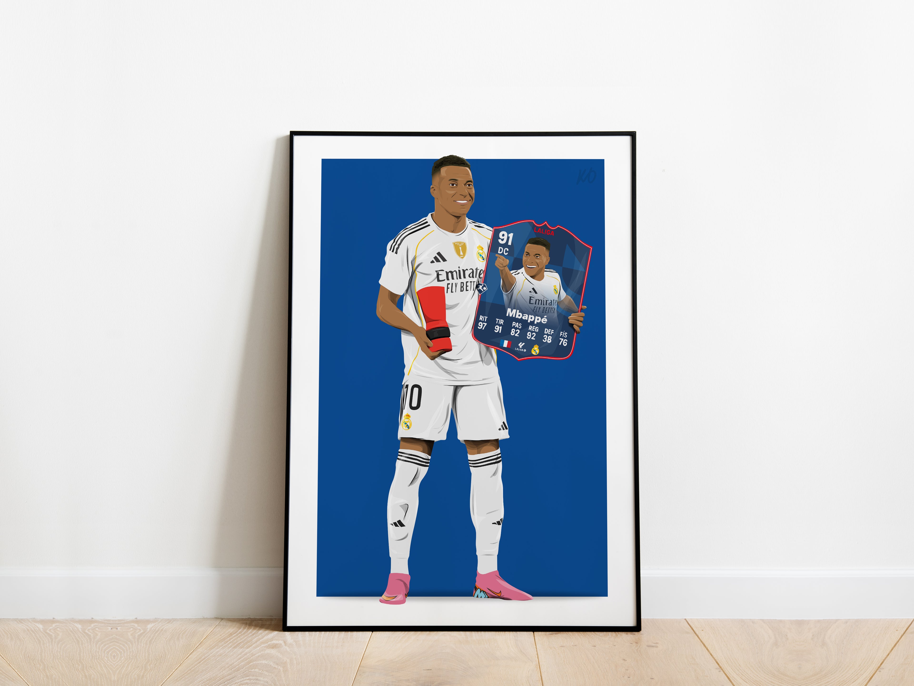 Kylian Mbappe La Liga POTM Real Madrid Poster - KDDesigns6