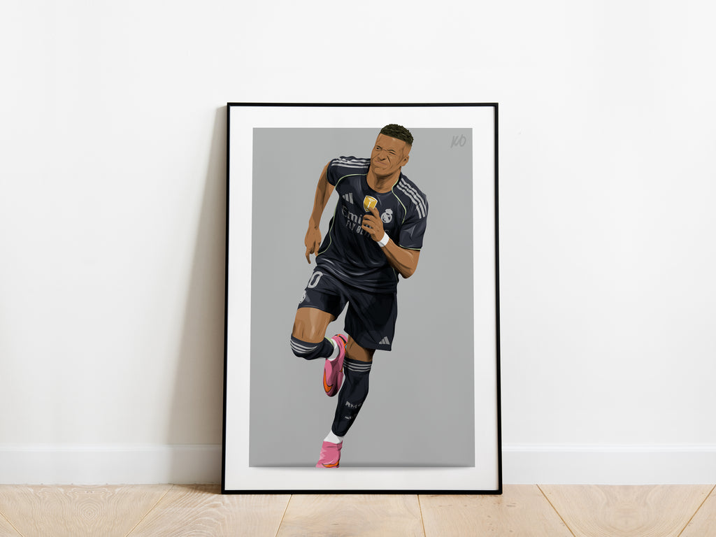Kylian Mbappe 25/26 Away Kit Real Madrid Poster - KDDesigns6