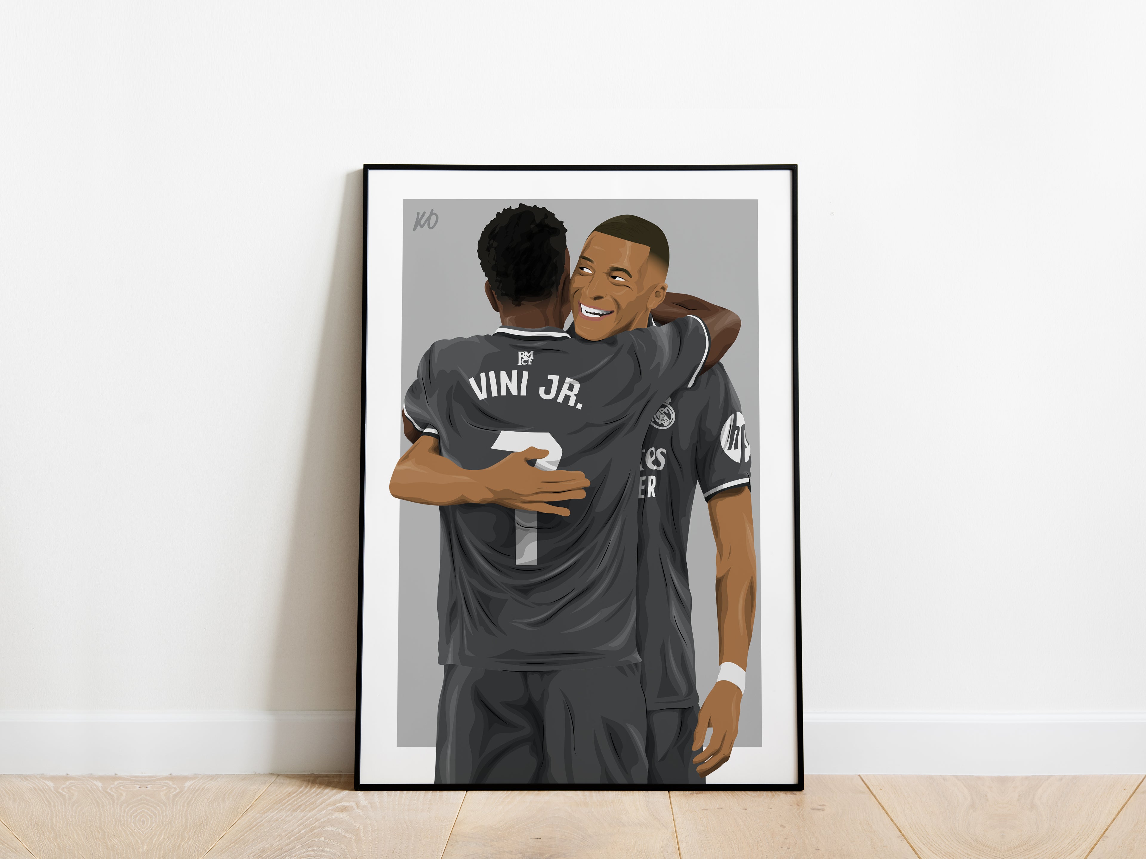 Vinicius Jr, Kylian Mbappe Real Madrid Poster - KDDesigns6