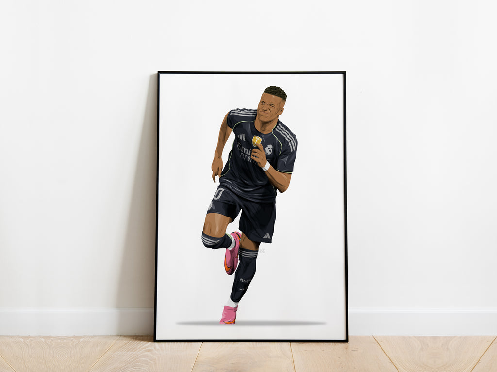 Kylian Mbappe 25/26 Away Kit Real Madrid Poster - KDDesigns6