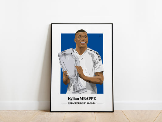 Kylian Mbappe Portrait Real Madrid Poster - KDDesigns6