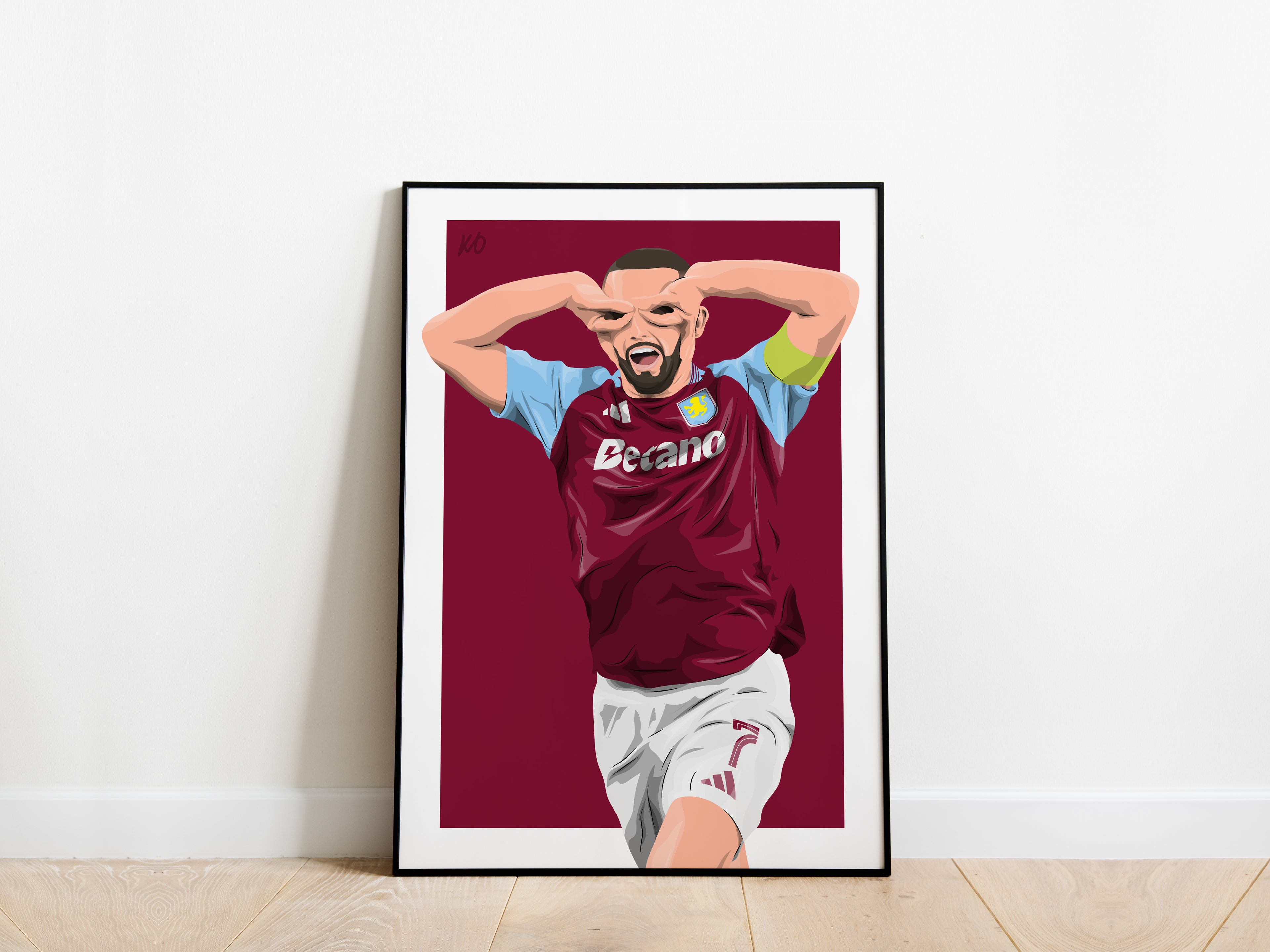 John McGinn Champions League Goal Aston Villa Poster - KDDesigns6