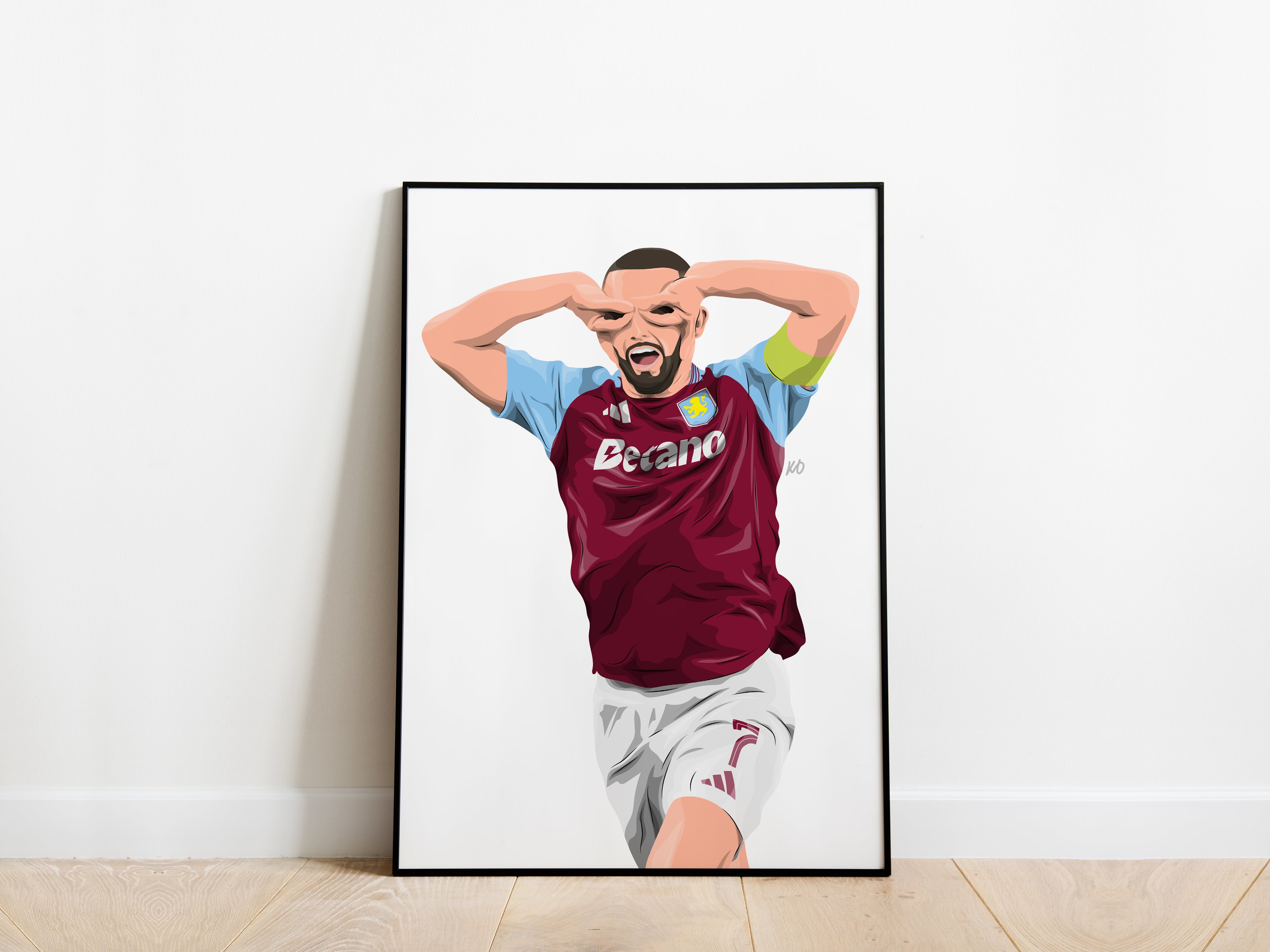 John McGinn Champions League Goal Aston Villa Poster - KDDesigns6