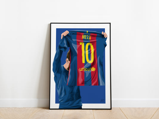 Lionel Messi Celebration Barcelona Poster - KDDesigns6