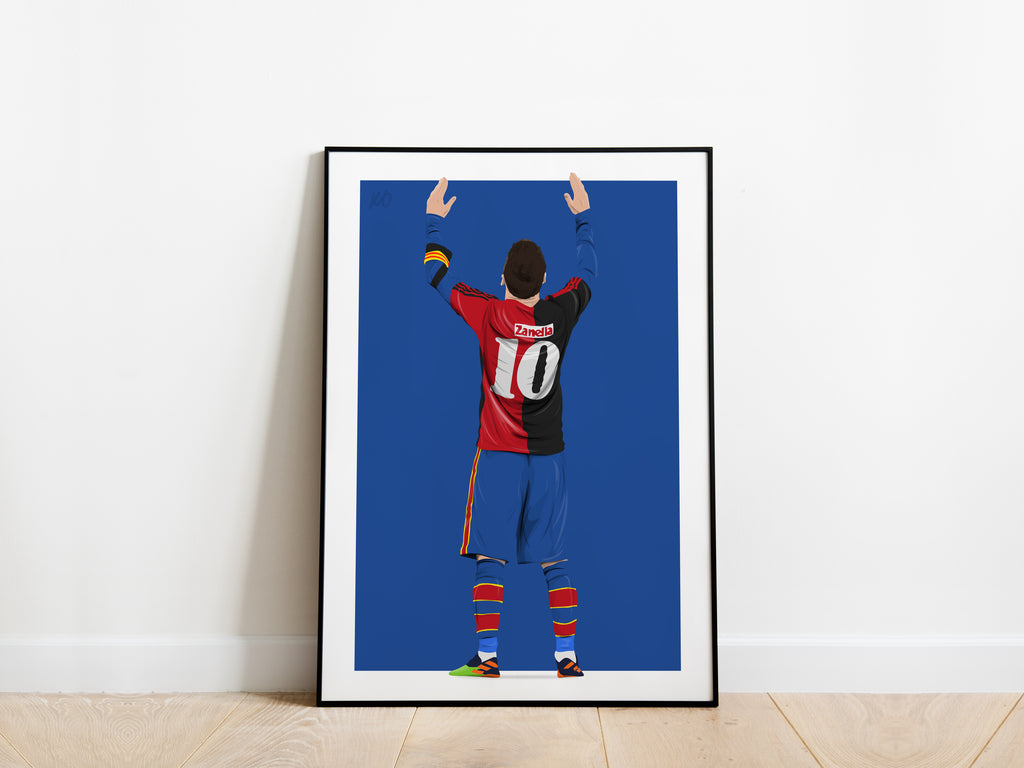 Lionel Messi Maradona Tribute FC Barcelona Poster