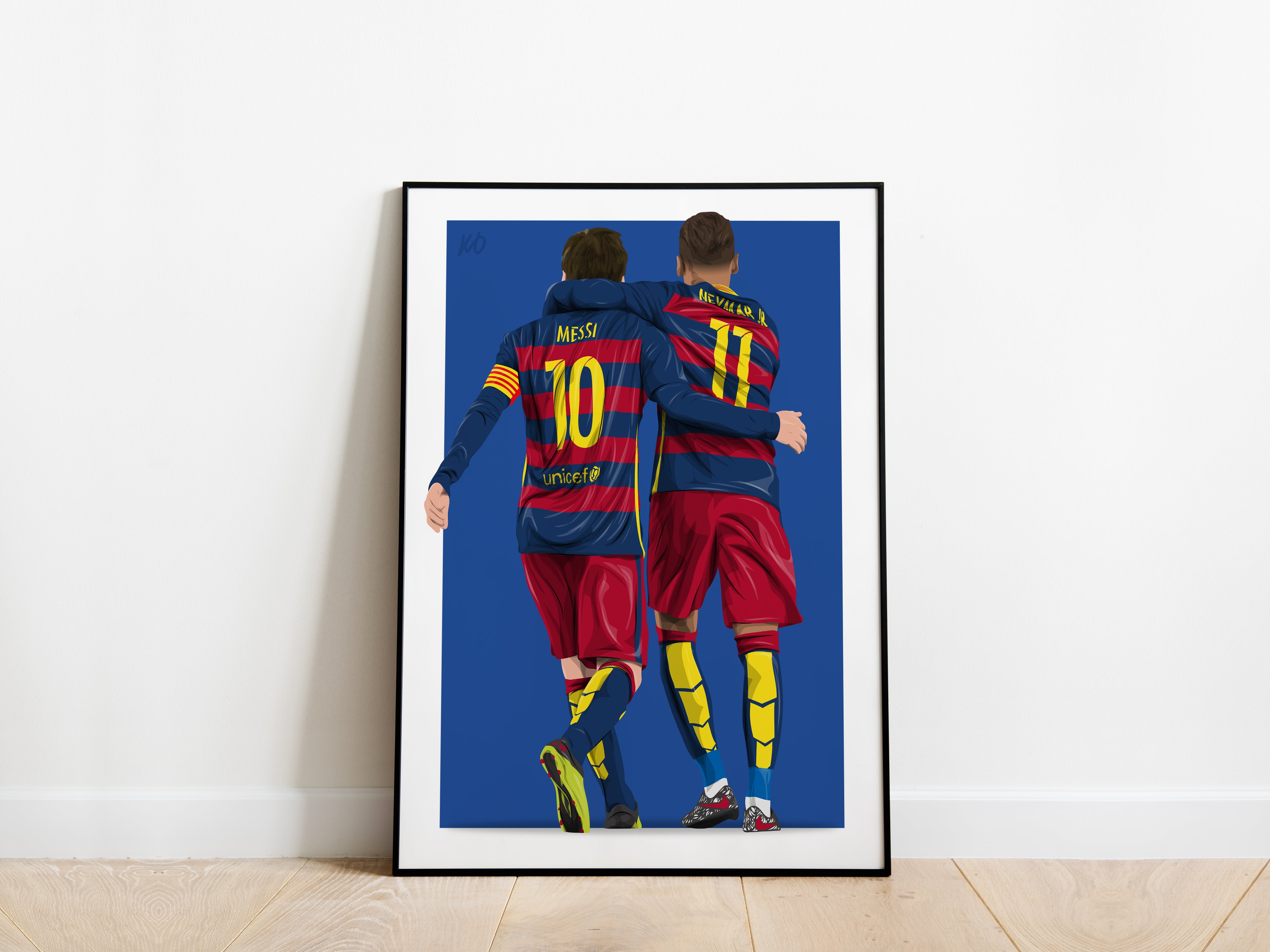 Lionel Messi and Neymar Jr 2015/16 Barcelona Poster - KDDesigns6