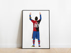 Lionel Messi Maradona Tribute FC Barcelona Poster