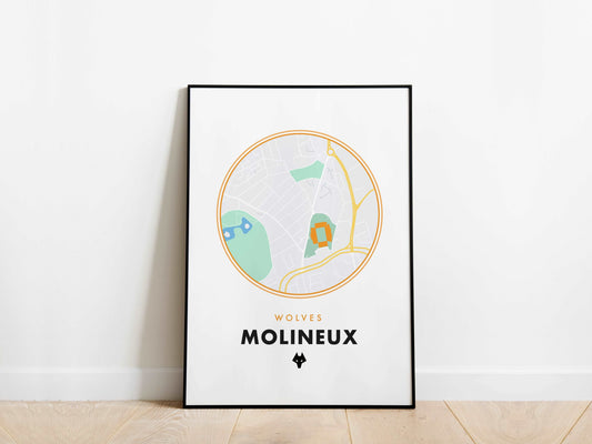 Molineux Wolves Stadium Map Poster KDDesigns6