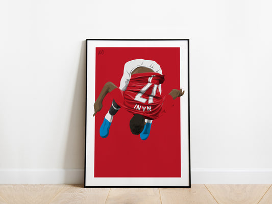 Nani Backflip Celebration Manchester United Poster