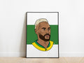 Neymar Jr Portrait Brazil Poster - KDDesigns6
