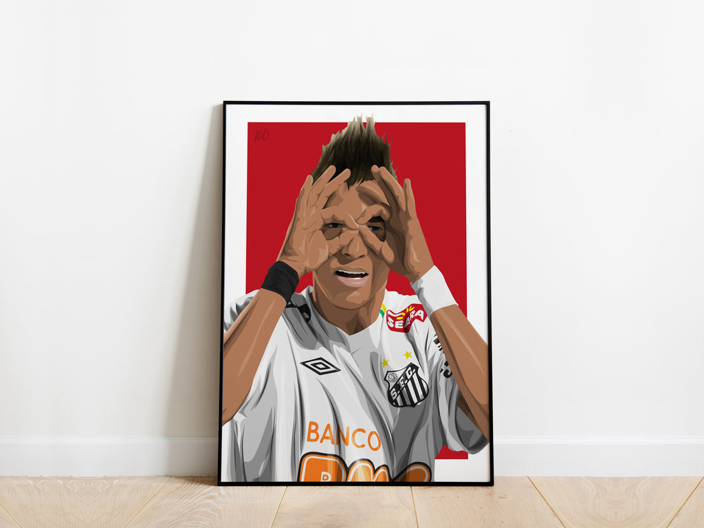 Neymar Jr Portrait Santos FC Poster - KDDesigns6