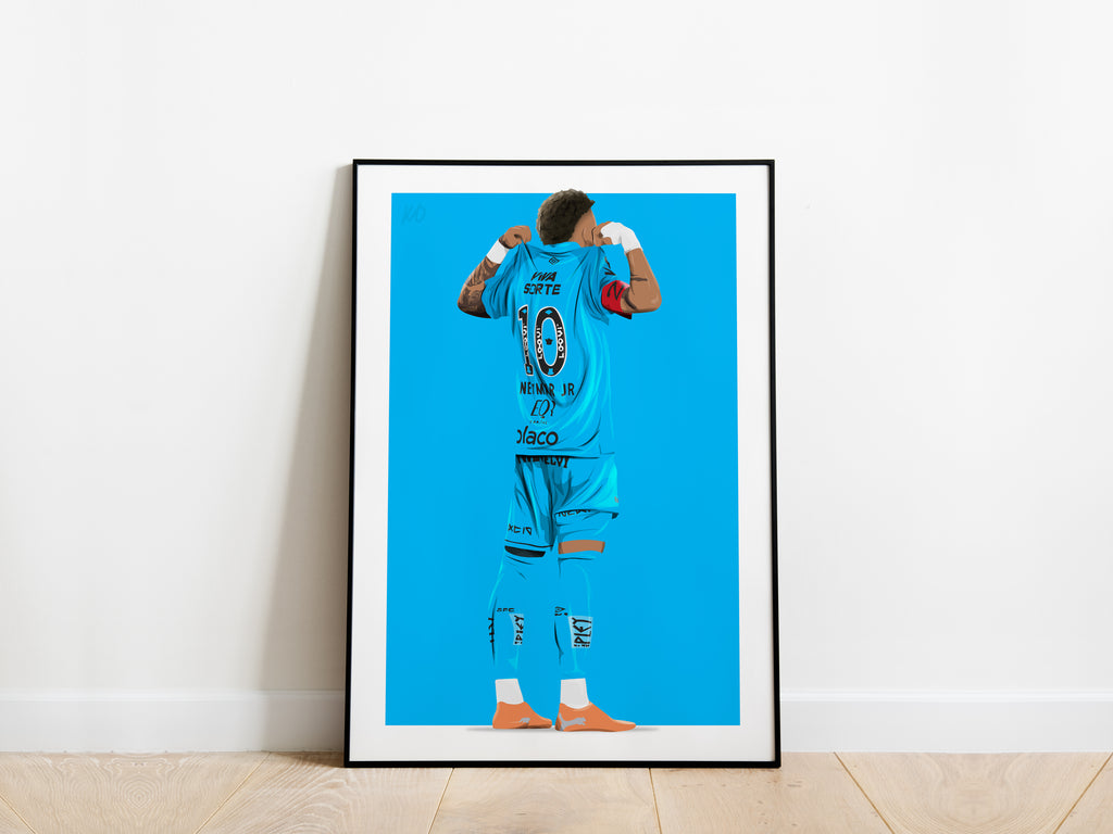 Neymar Jr 25/26 Celebration Santos FC Poster - KDDesigns6