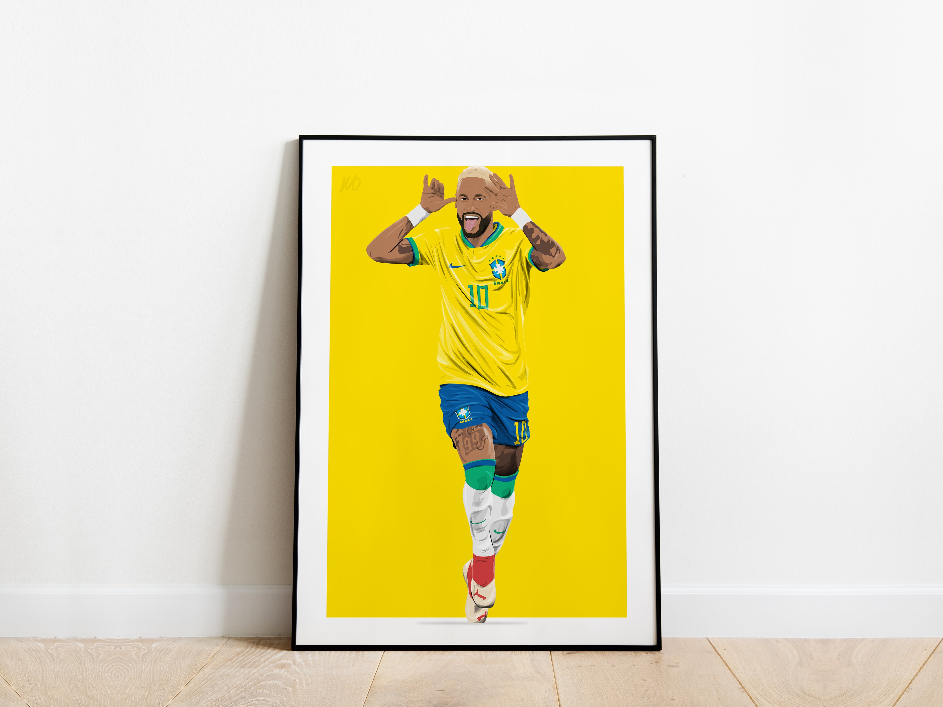 Neymar Jr World Cup Goal Celebration Brazil Poster - KDDesigns6