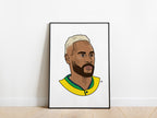 Neymar Jr Portrait Brazil Poster - KDDesigns6