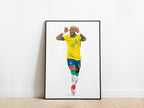 Neymar Jr World Cup Goal Celebration Brazil Poster - KDDesigns6