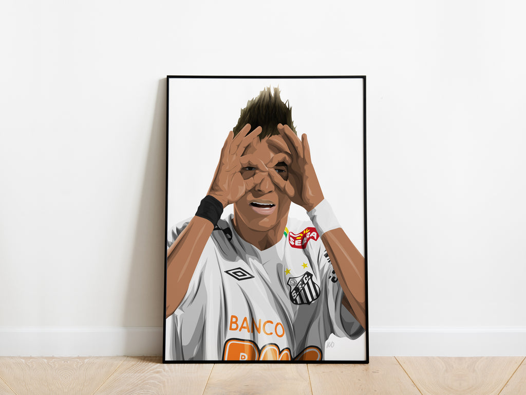 Neymar Jr Portrait Santos FC Poster - KDDesigns6